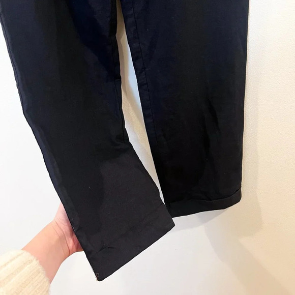 Majorelle Black Linen Blend Classic Belted Designer Slim Dress Pants S NWT - Picture 4 of 11